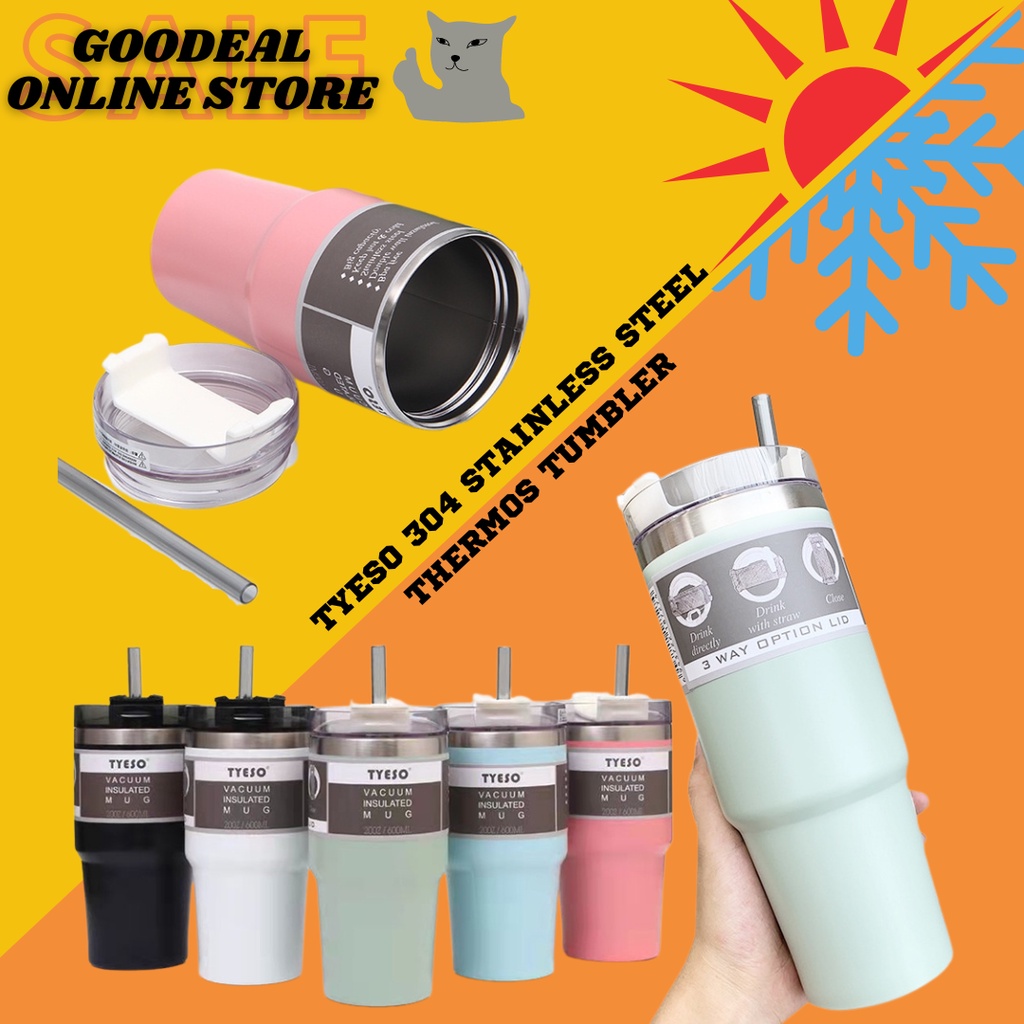 Tyeso Full Set 304 Stainless Steel Thermos Tumbler Korean Macaron Mug