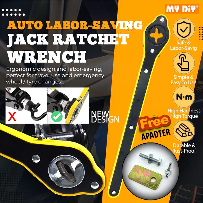 MYDIYHOMEDEPOT Car Jack Ratchet Spanner Wrench Car Auto Jack Ratchet