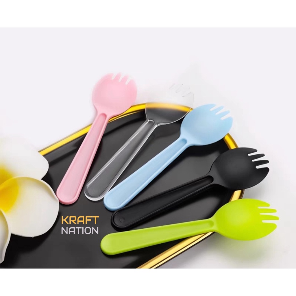 [Premium] 11.5cm Individual Packed Thick Plastic Mini Spork with