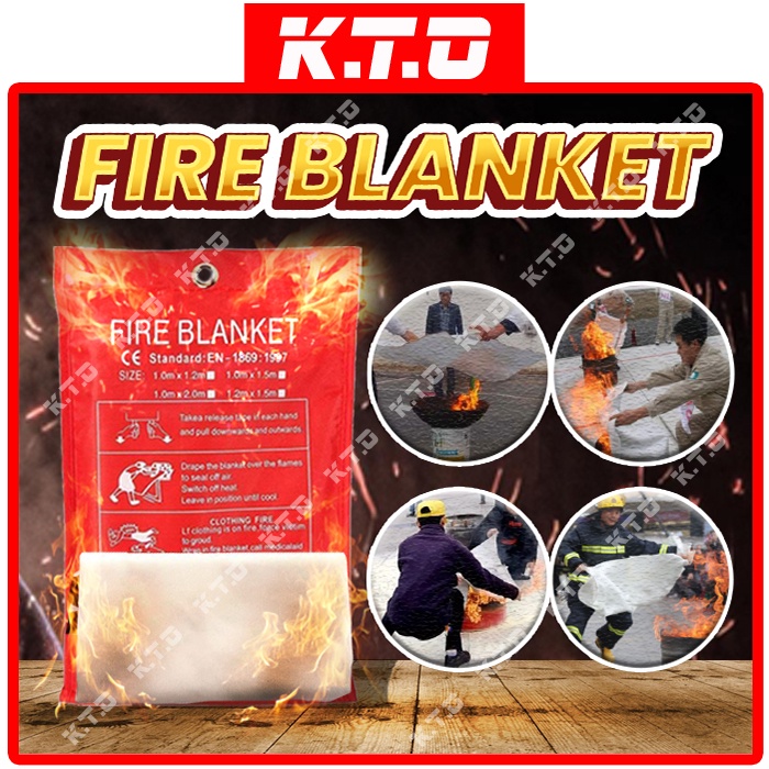 Home Fire Blanket Fiberglass Safety Emergency Fire Fighting Prevention ...