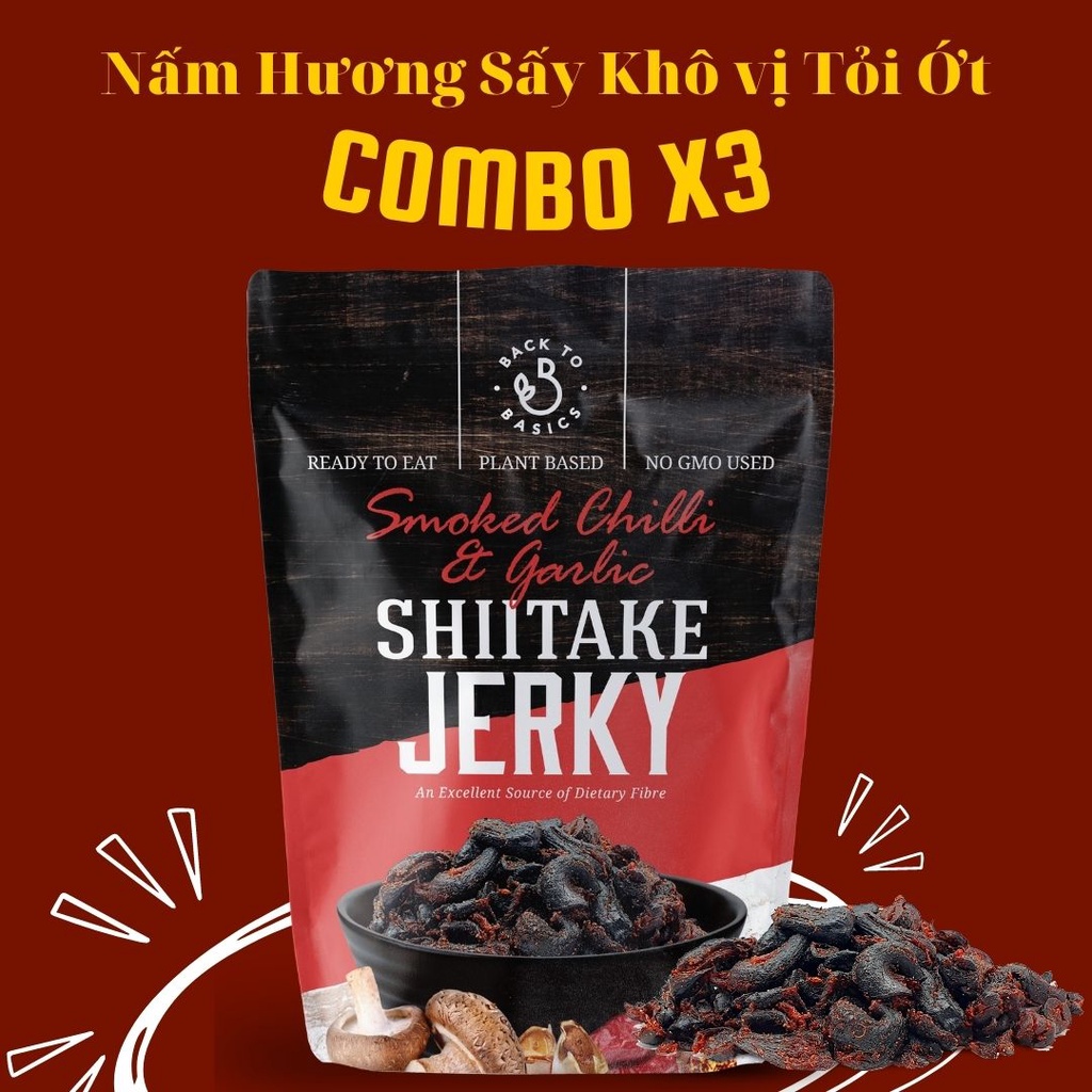 3 Packs] Dried Shiitake Mushrooms With Garlic And Chili Flavor