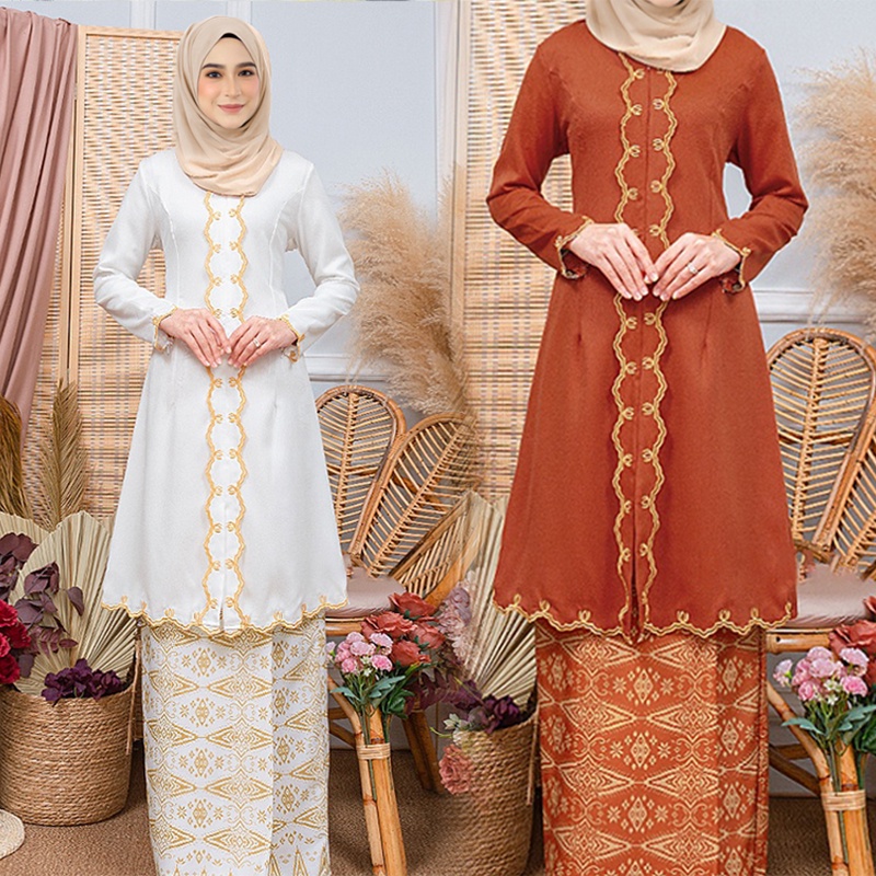 Baju raya 2024 batik premium baju kurung plus size zip breastfeeding