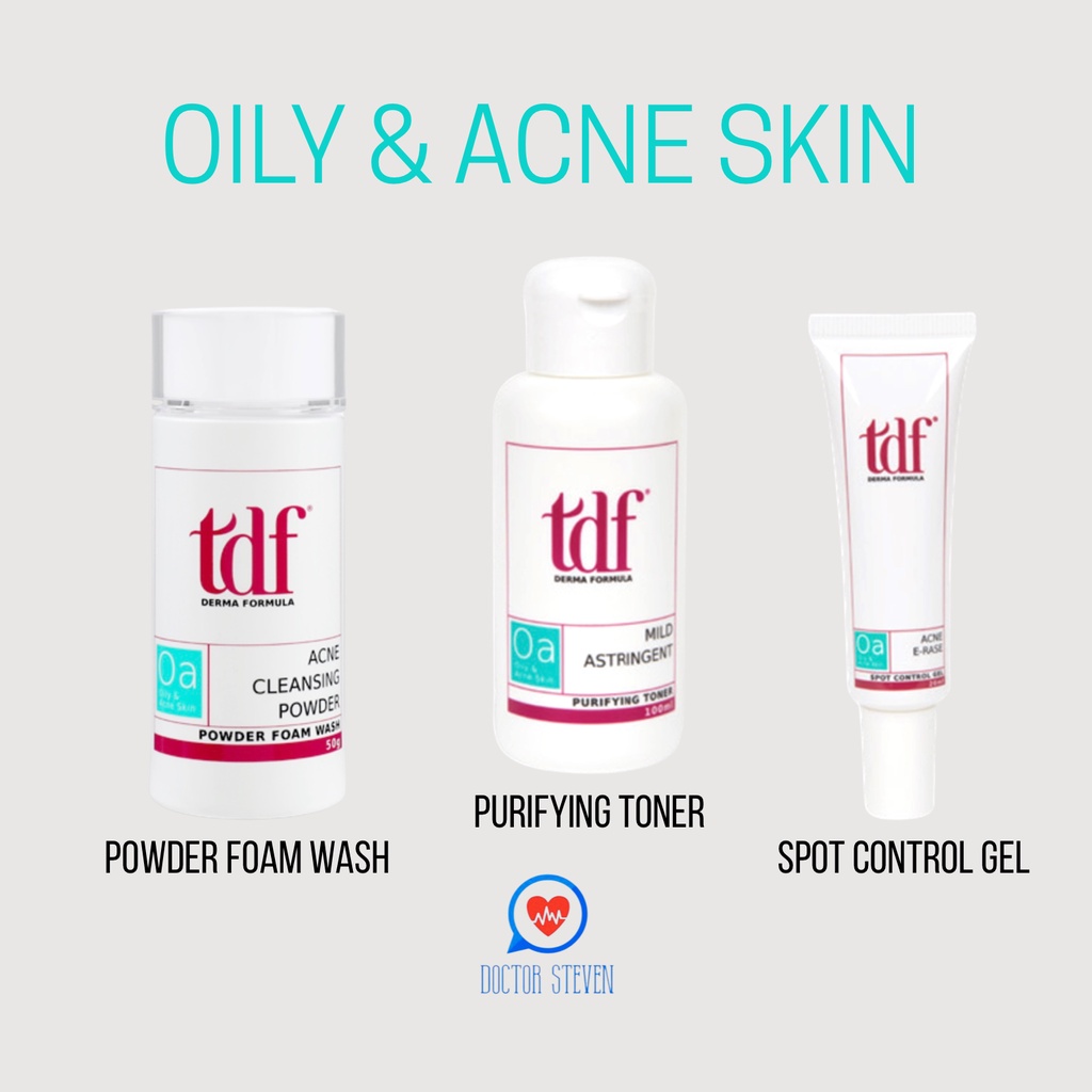 [DRSTEVEN] TDF Oily & Acne Skin ( Acne Cleansing Powder Mild Astringent ...