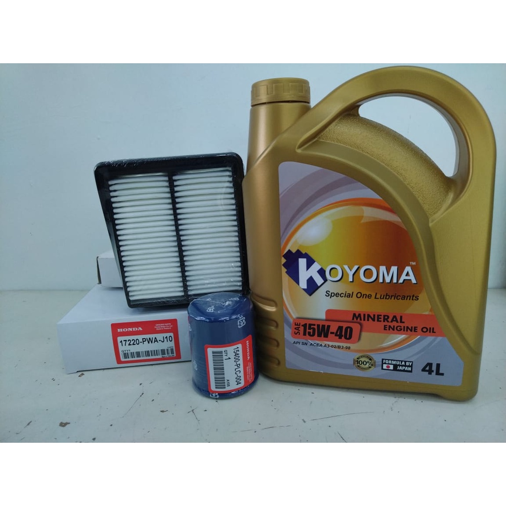 Honda Jazz, Fit 2007y Air Filter + Oil Filter + Koyoma 15w40 Mineral 