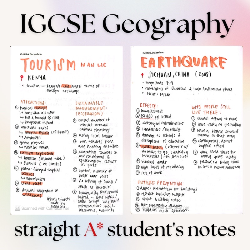 Cambridge IGCSE Geography 0460 Case Study Notes — From A Straight A* ...