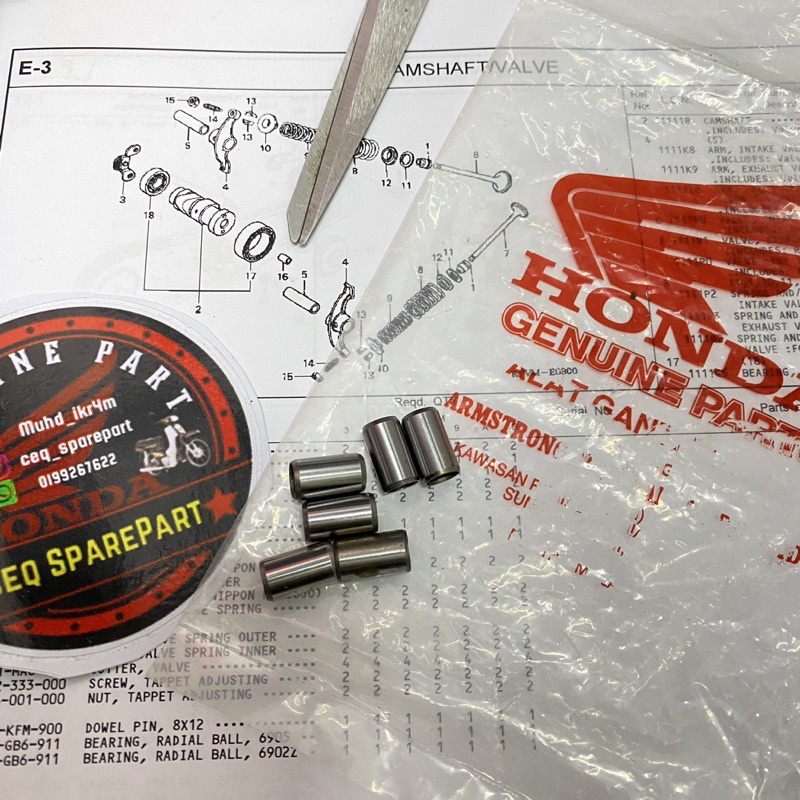 BUSH CAMSHAFT / DOWEL PIN EX5 HP/DREAM 💯ORIGINAL STOK KILANG (1PCS