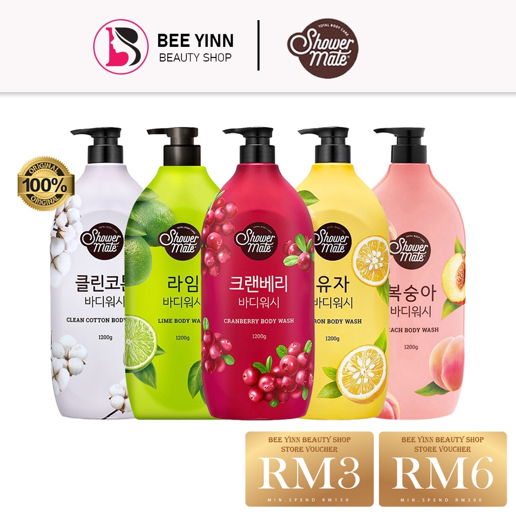 KOREA FAMOUS!! Shower Mate Natural Body Wash 1200ml - Clean Cotton ...