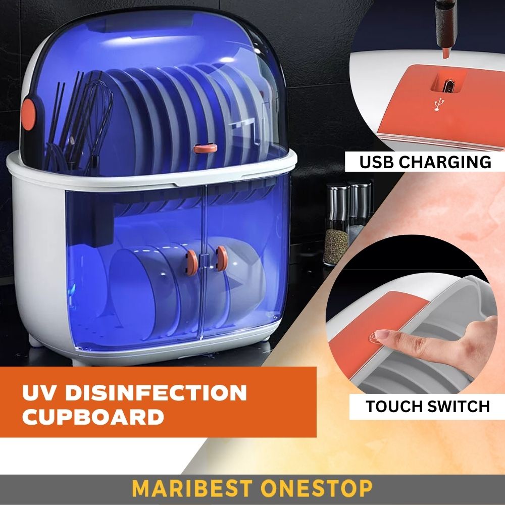 Large UV Disinfection Cupboard Dish Rack Rak Pinggan Dapur Dish Rack ...