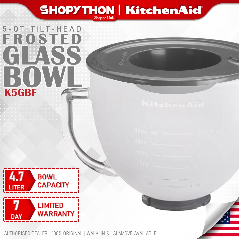 KitchenAid K5GBF 5-quart Frosted Glass Bowl with Lid for Tilt-Head