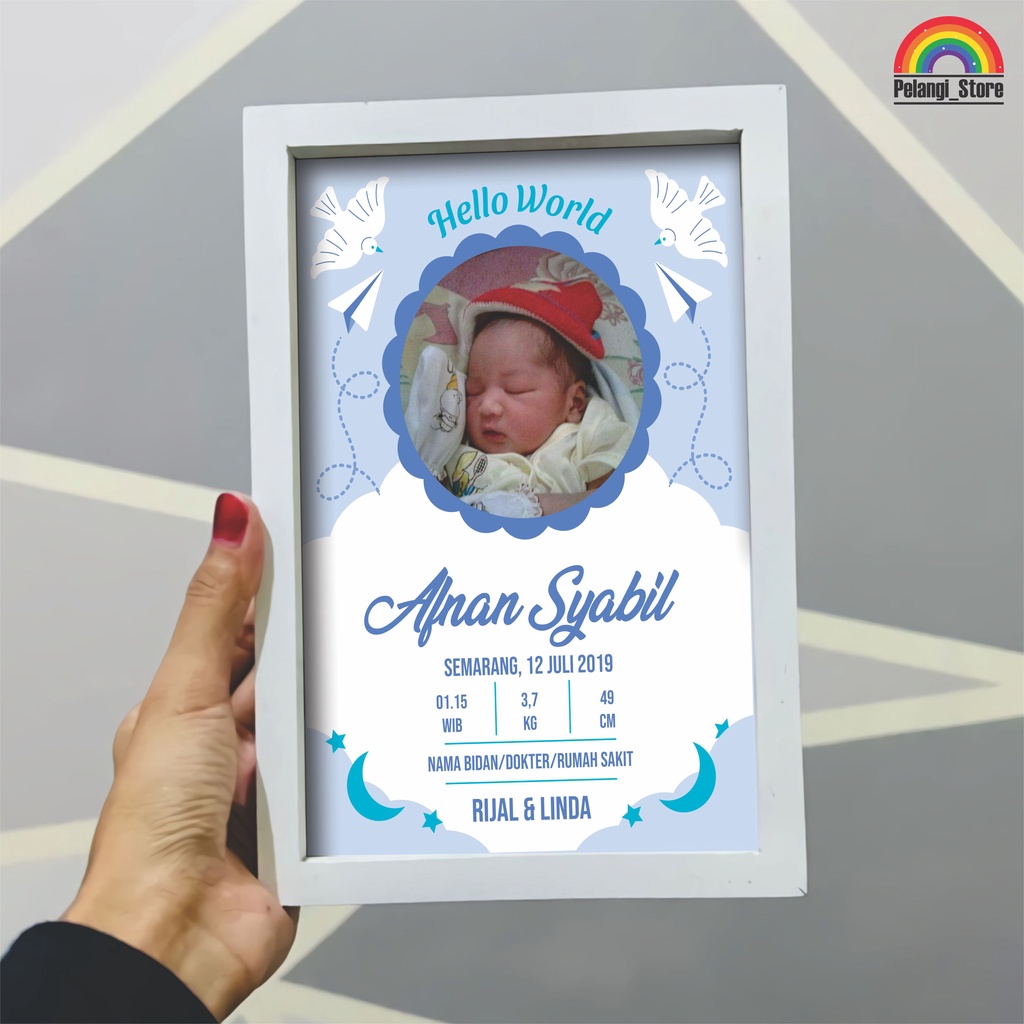 Print BABY FRAME BORN NEWBORN BIODATA BABY / BIRTH CERTIFICATE / BIRTH ...