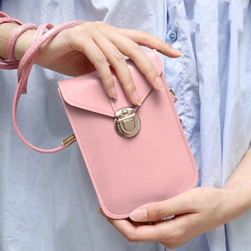 Leather touch screen online purse