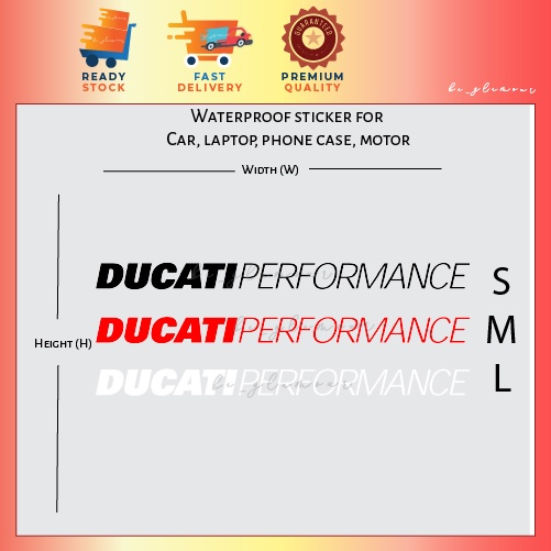 DUCATI Performance Sticker Reflective stiker racing motorsport ...