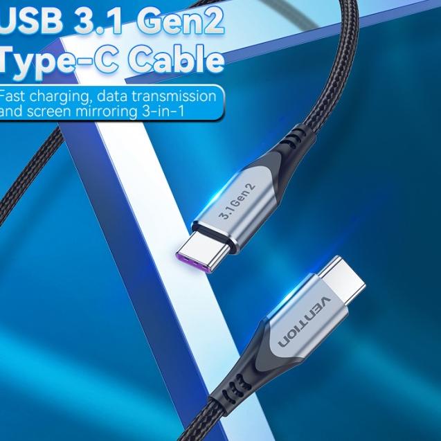 Vention USBC PD Cable 100W USB Type C 3.1 Gen2 Thunderbolt 4K Support
