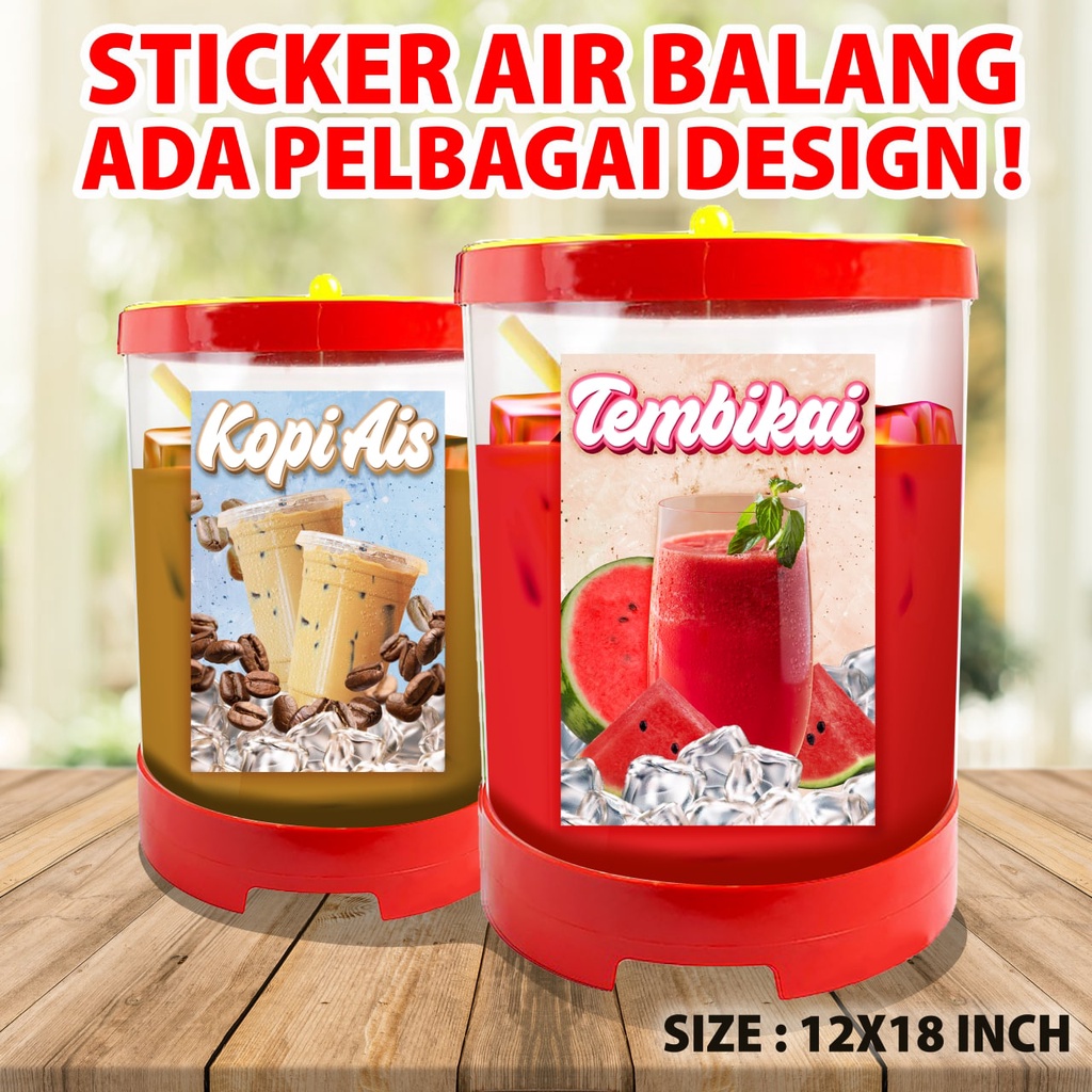 Sticker Air Balang Kalis Air Waterproof Saiz 12x18 Inch Boleh Custom Nama Shopee Malaysia 1515