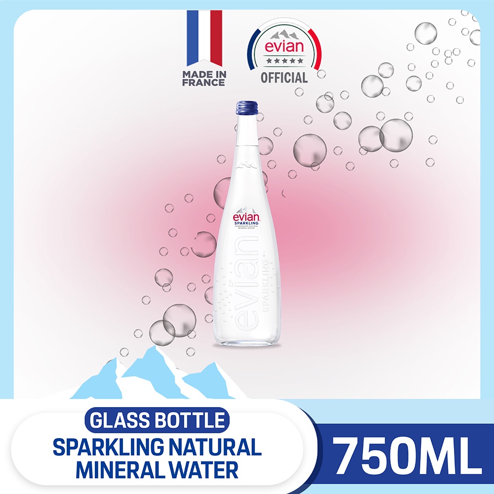 Evian Sparkling Natural Mineral Water Glass (750ml) | Shopee Malaysia