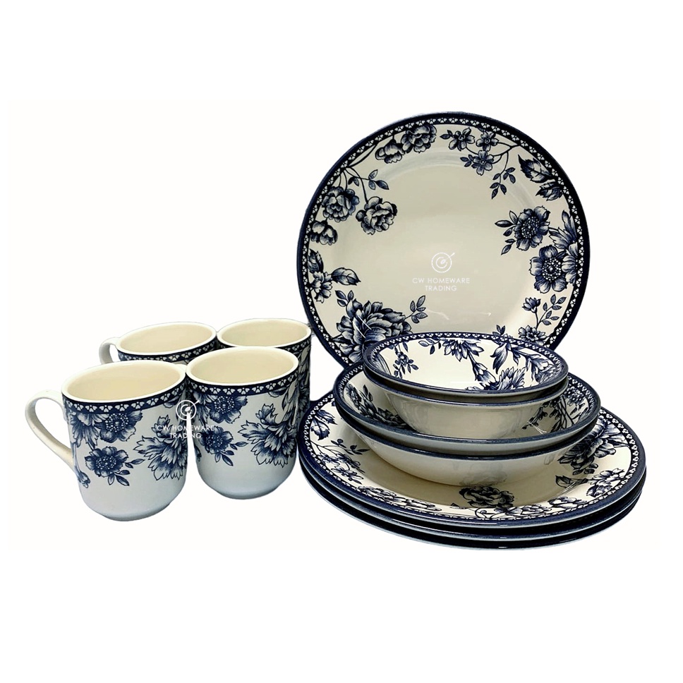 Claytan 1913KS Rhapsody Dark Blue 4Pcs/8Pcs/12Pcs Single Set&Couple Set&Family Set Dinnerware