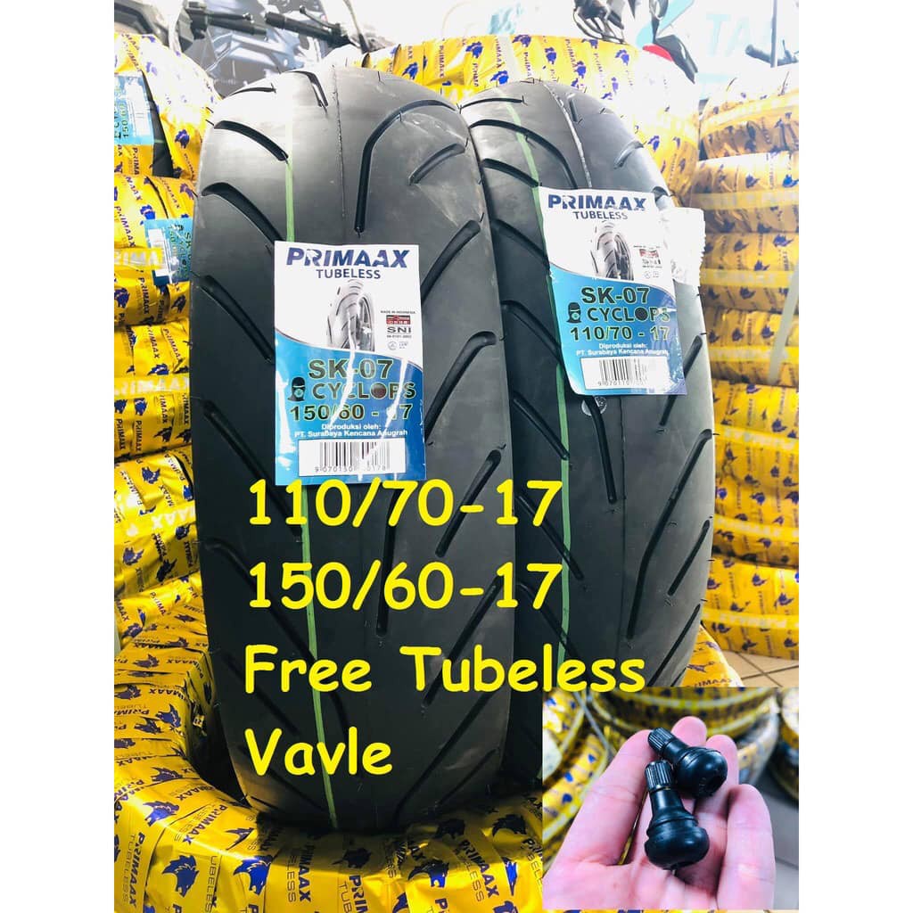 Primaax SK07 Cyclops Tubeless Tyre 110/70-17 150/60-17 For Ninja 250 ...