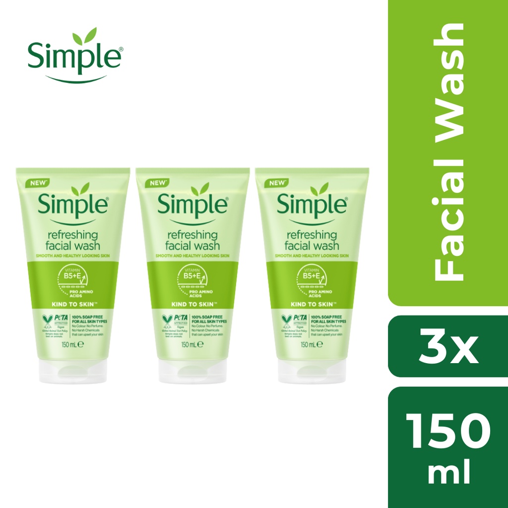 Simple Refreshing Facial Wash Gel 150ml x3 | Shopee Malaysia