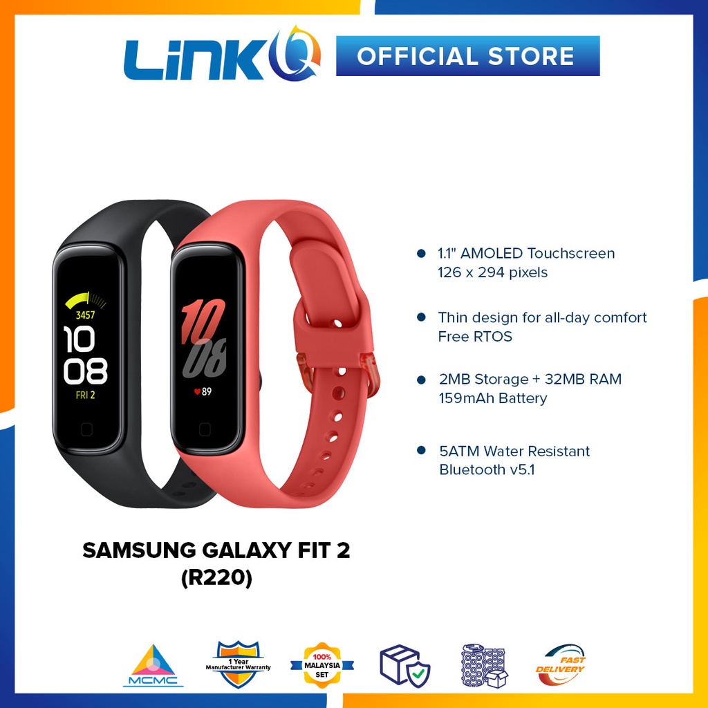 Samsung Galaxy Fit 2 Bluetooth Smartwatch (R220) Original 1 Year
