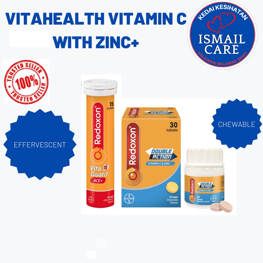 REDOXON VITA GUARD ACE+ AND DOUBLE ACTION VITAMIN C & ZINC (VITAMIN C) Shopee Malaysia
