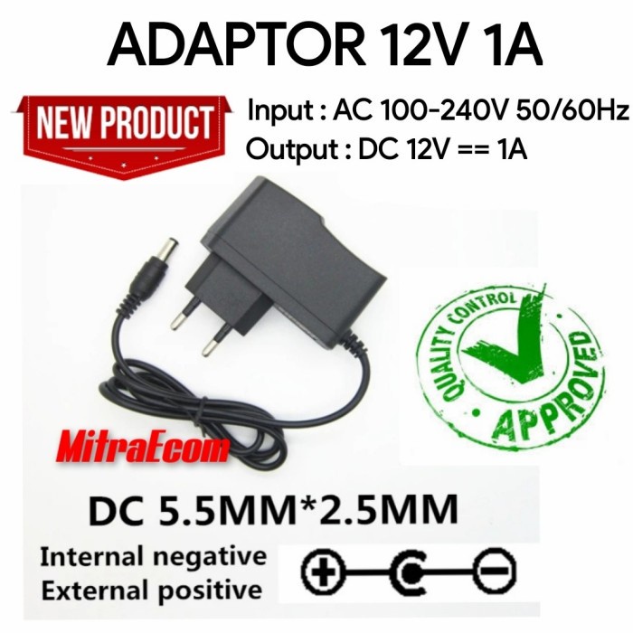 Adapter ADAPTER STB CCTV ROUTER MODEM 12V 1A POWER SUPPLY (PURE ...