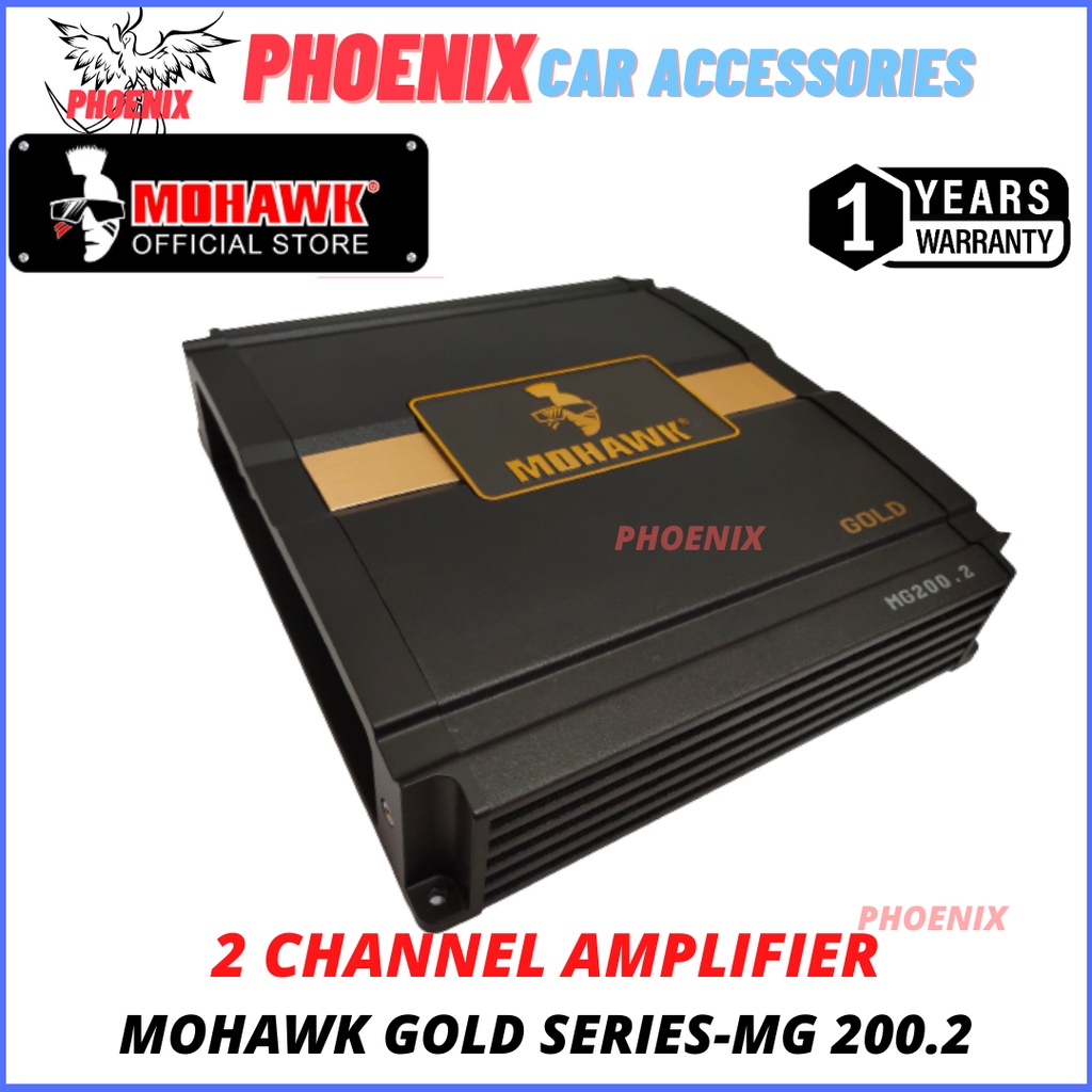 📣 MOHAWK 2 CHANNEL AMPLIFIER GOLD SERIES 200 Watt MG 200.2 Car Audio