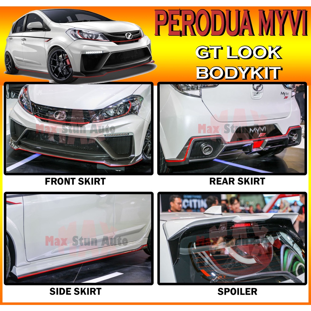 PERODUA MYVI 20182021 GT STYLE BODYKIT (GT) BUMPER SKIRT LIP FOR MYVI