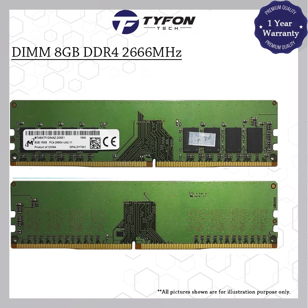 Mix Branded DIMM DDR4 8GB 2666MHz PC4-21300 Desktop PC RAM (Refurbished ...