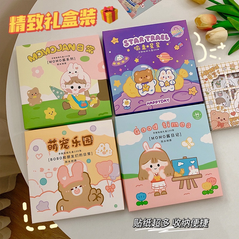 100pcs Handbook Sticker Set Waterproof Transparent Decorative | Shopee ...