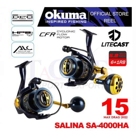 Salina Saltwater Spinning Reel  OKUMA Fishing Rods and Reels
