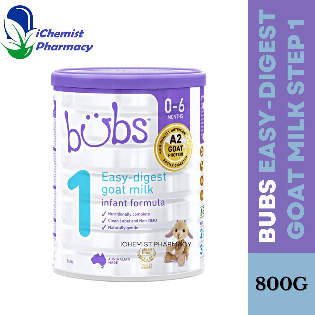 BUBS ORGANIC EASYDIGEST GOAT MILK STEP 1 800G [06 MONTHS] (INFANT