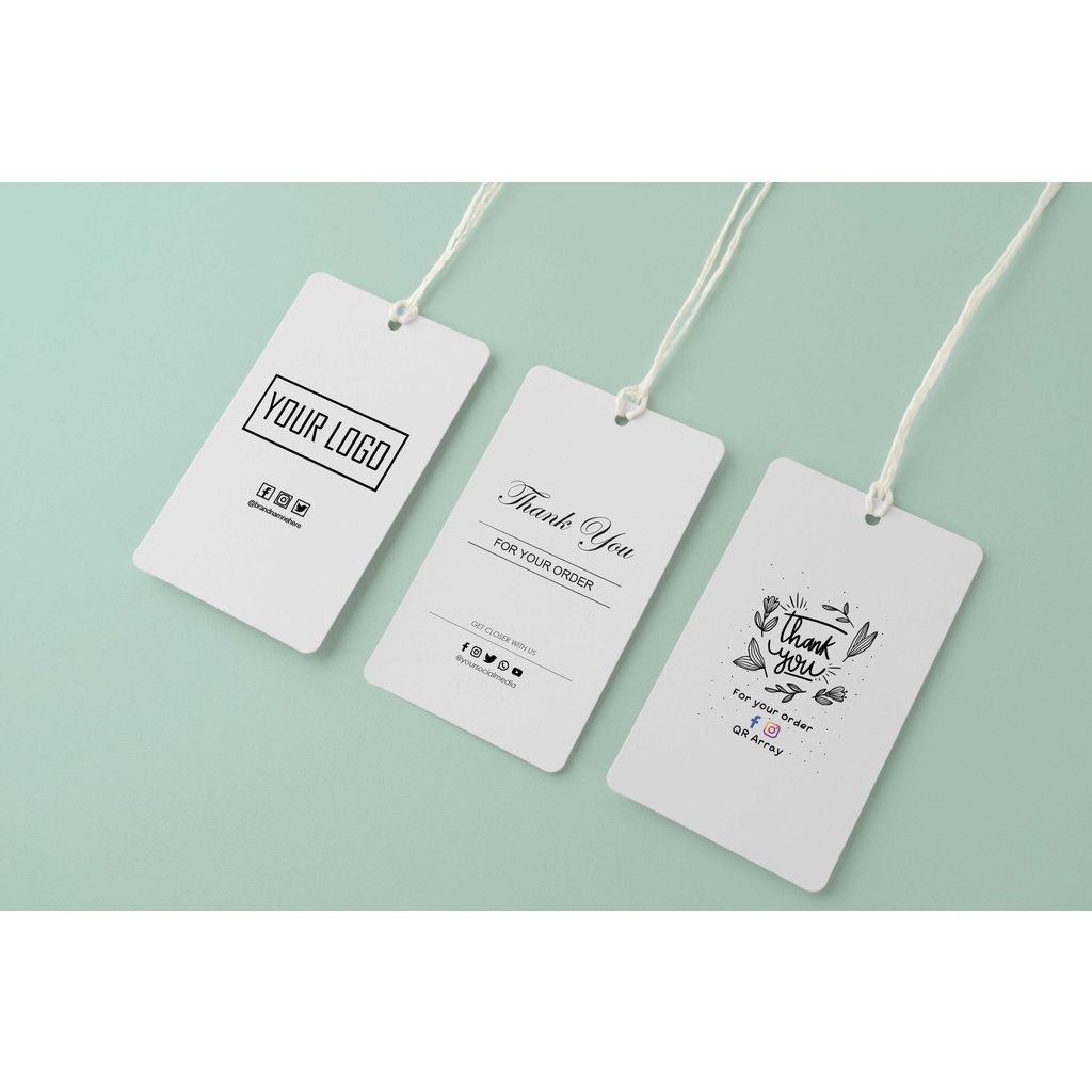 50pcs label tag, custom, thank you (1 sided only) | Shopee Malaysia