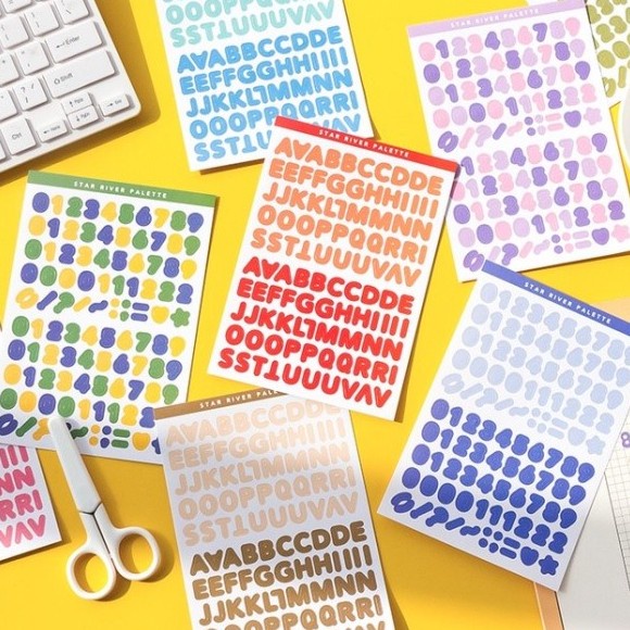 Alphabet Letter Number Sticker DIY Deco Pack Diary Journal Scrapbook ...