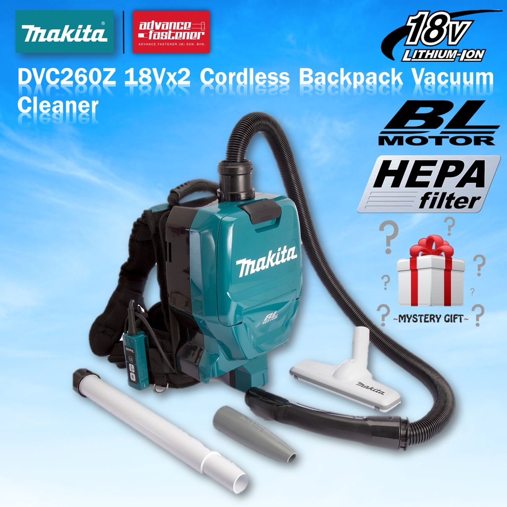 MAKITA DVC260Z DVC260 18V x2 Cordless Backpack Vacuum Cleaner Shopee