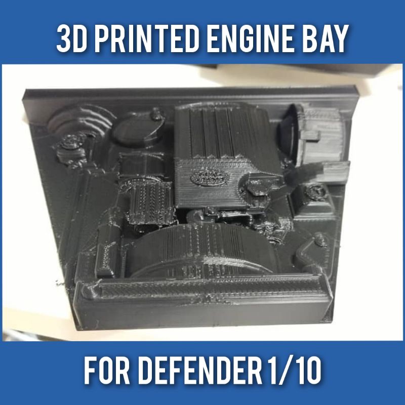 [ZARC] 3d printed Engine compartment for Land ROVER Defender 1/10 ...