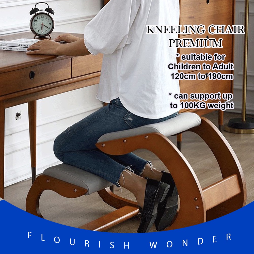 Posture Correcting Kneeling Chair Solid Wood Study Chair for Children