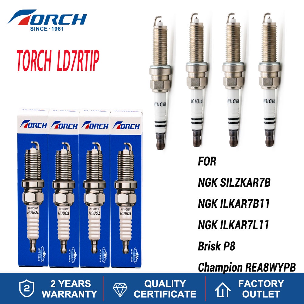Candle ILKAR7B11 Spark Plug Replacement Torch Brand Iridium Platinum ...