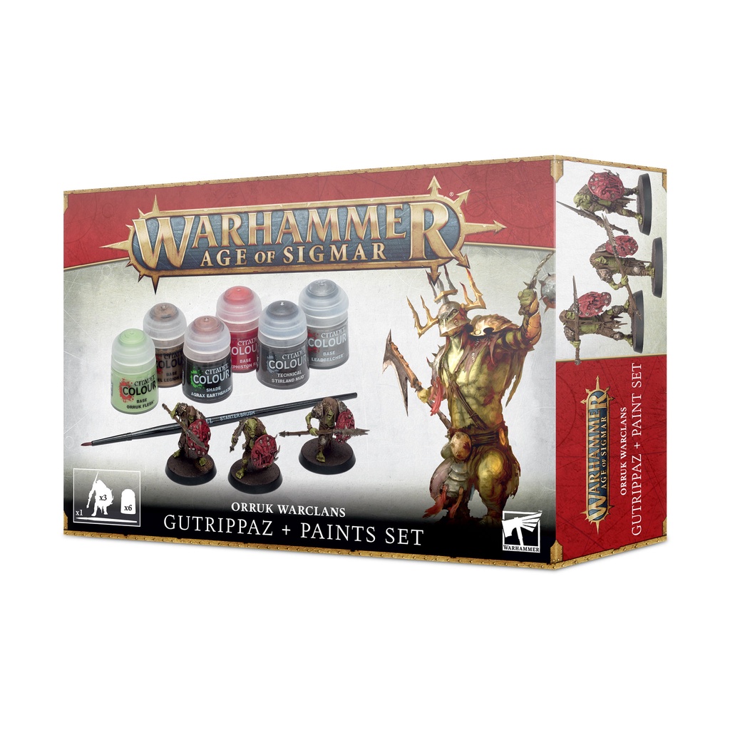 Warhammer AOS Age Of Sigmar Orruk Warclans Gutrippaz Paint Set