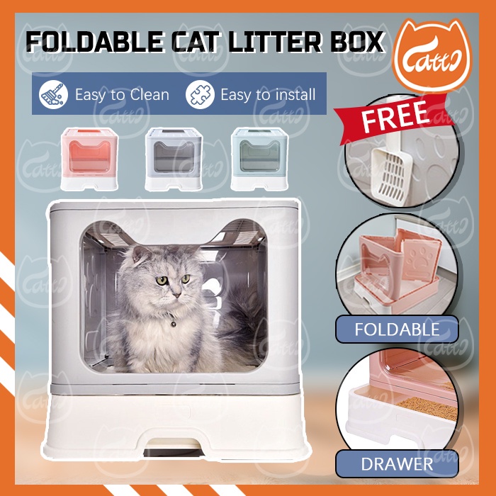 Foldable cat litter box best sale