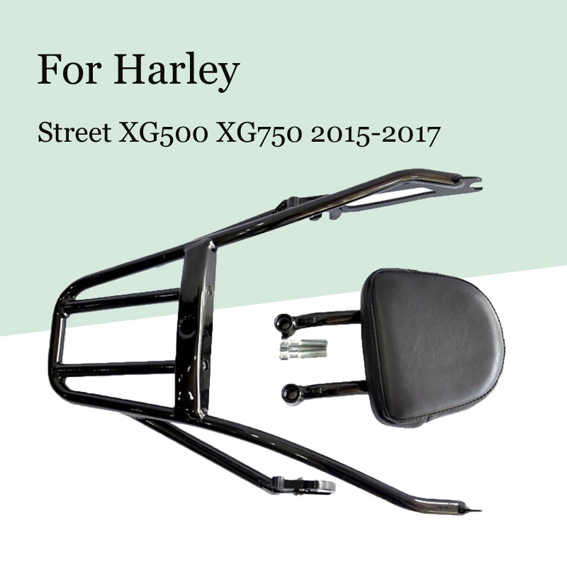 Black Passenger Sissy Bar Backrest Luggage Rack For Harley Street XG500