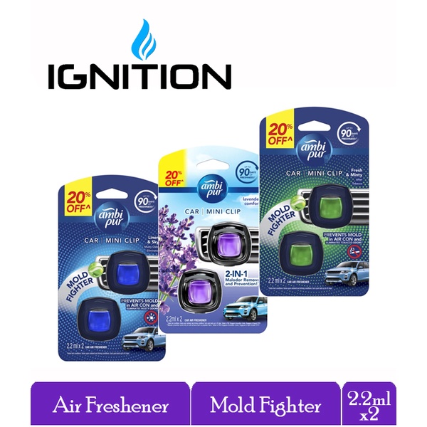 Ambi Pur Car Air Freshener Mini Clip (2.2ml x 2) Shopee Malaysia