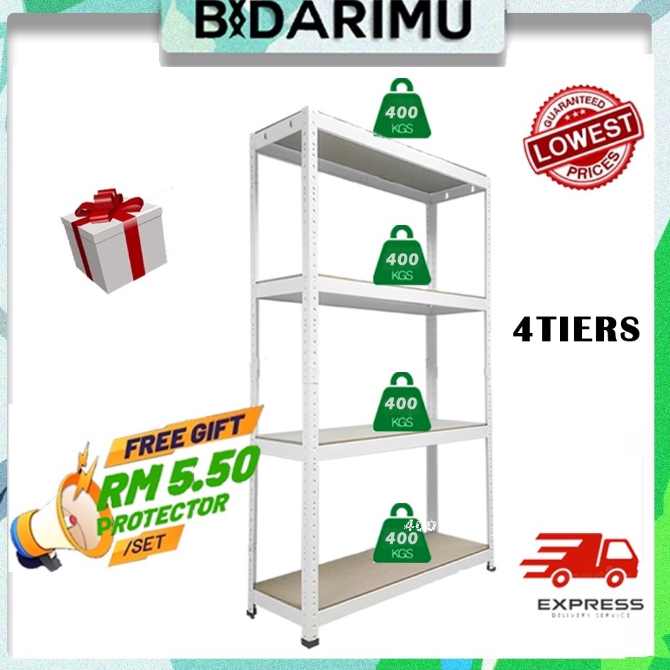 Boltless Rack 400kg Rak Besi HeavyDuty 150210cm(H)X4560cm(D)X60180cm