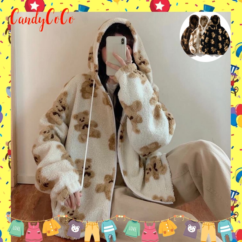 Cartoon Bear Print Letter Sweater With Crossbody Bag