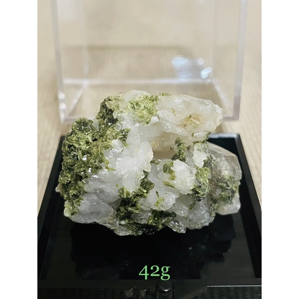 Natural Epidote coexist super7 crystal raw specimen 42/45g in acrylic ...