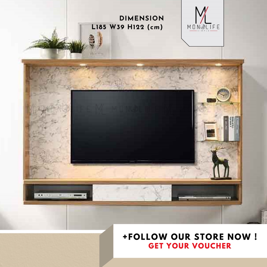 Monolife PLYWOOD 6 FT Hanging TV / Wall Mounted TV LED