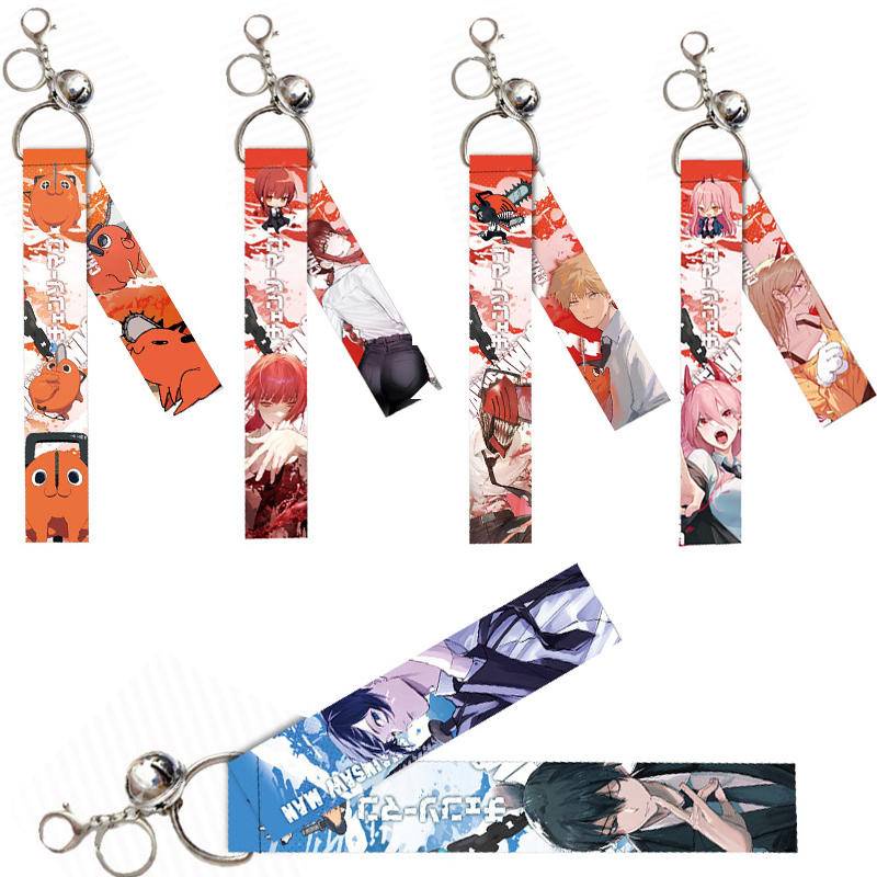 2022 Chainsaw Man Lanyards Keychain Denji Makima Aki Hayakawa Power