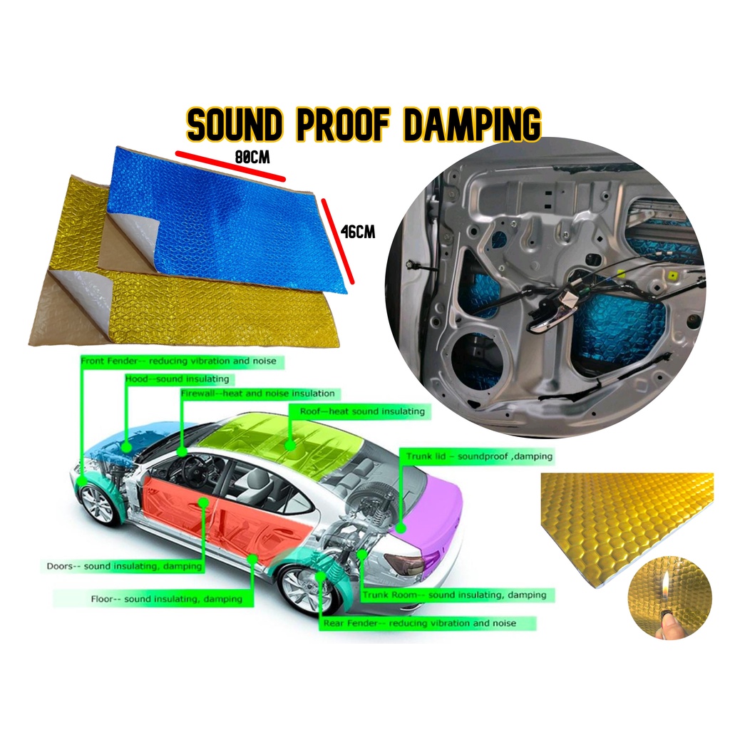 EASY DIY Car Sound Proof Damping with adhedsive aluminium mat Door