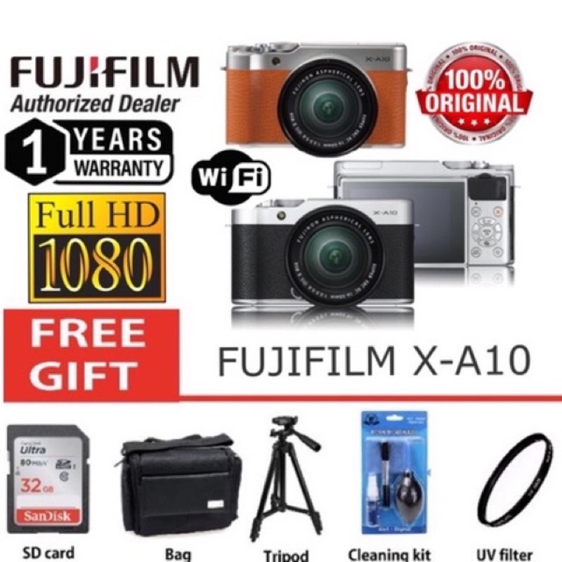 (NEW)Fujifilm XA7 XA5 XA3 XA2 XA20 XA10 original kit lens + full combo
