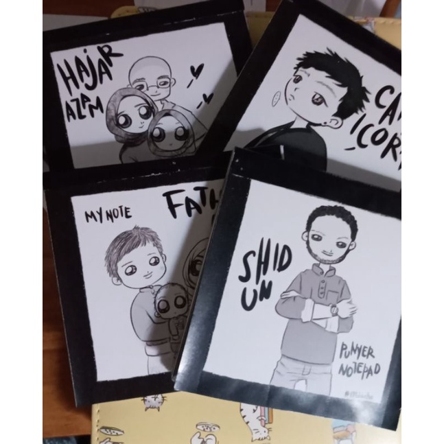 customised notepad - own comic character / black and white | Shopee ...