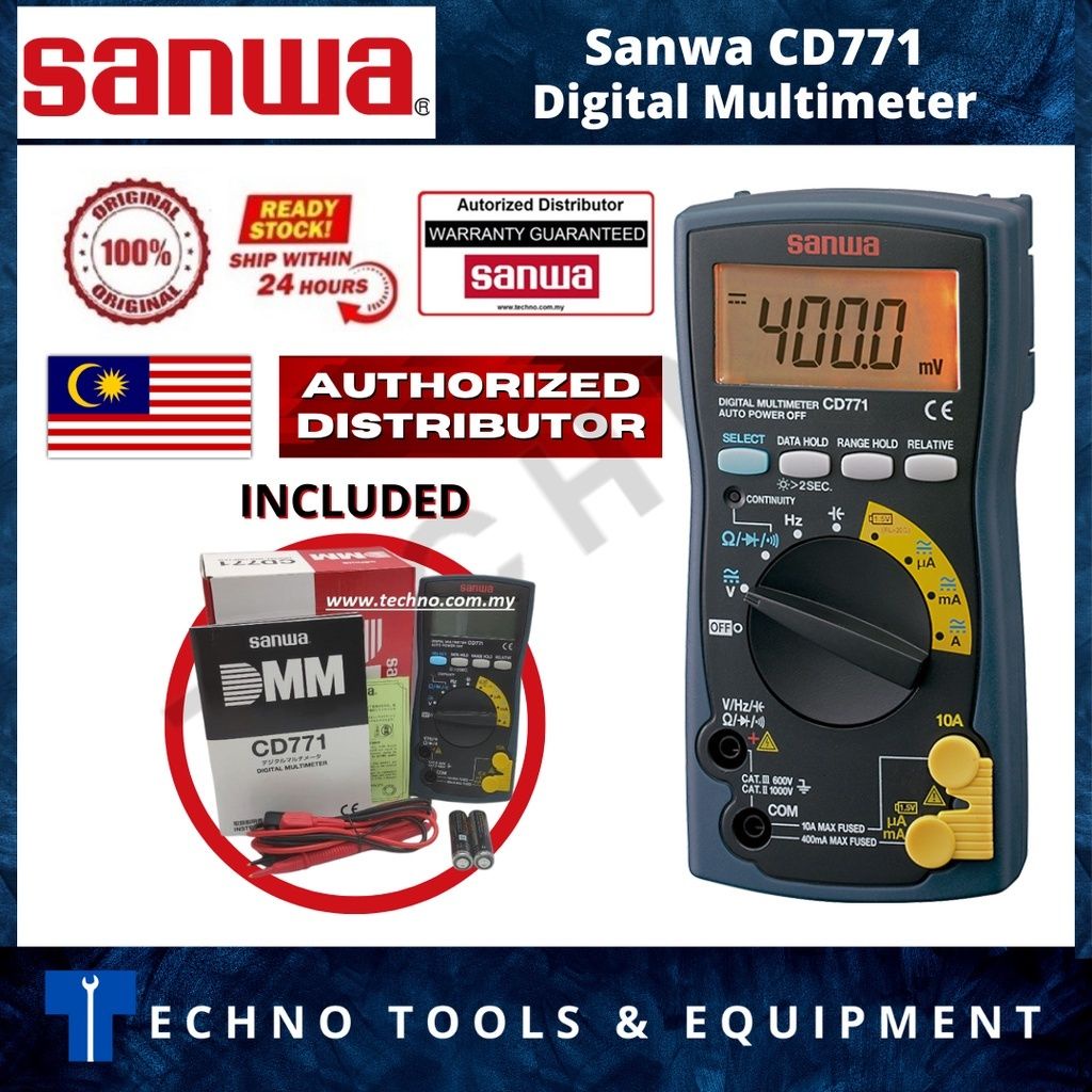 Sanwa CD771 Digital Multimeter - 100% Brand New & Original | Shopee ...